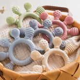 1pc Silicone Teether,Food Grade Baby 0-12 Toys,Teething Ring Sensory Toys for Toddlers,Silicone Animal Soothing Toys Accessories